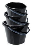 Plastskål svart 5 l, 10 l, 14 l 3 st