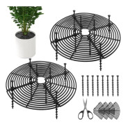 2 klippbara ABS-växtskyddsgaller, 19 cm, för blomkrukor inomhus och utomhus
