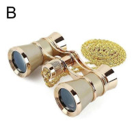 Operakikare Metallkropp Med Kedja/handtag Teater Teleskop Kvinnor Flickor Optisk Design Gåva Retro Kikare champagne