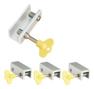 Window Locks, 4-pack Aluminum Sliding Window Locks, Adjustable Frame Security Lock for Sliding Door with Keys