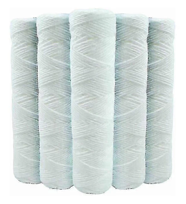 Set med 5 spiralformade vattenfilterpatroner Anti-sediment 9 tum 3/4 - 5 mikron Kompatibel med 10 tums filter Tillverkad i Frankrike-kryc