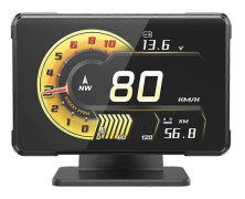 Bil HUD Hastighet Head Up Display Bilmätare Spänning Hastighet RPM Turbo Oljetemperaturmätare Headup Display för Bil Hud Display Black