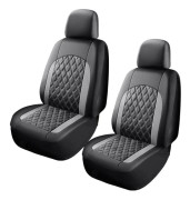 Premium PU-läder bilbarnstolsöverdrag med diamantquiltad design Enkel installation för de flesta bilar Långa körningar 2/4/9PCS Set Dark gray - 2 seats