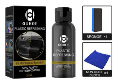 Bilinstrumentbräda renoverare (50 ml set) - Polerar, reparerar och rengör vitnade plastytor i interiören, tar bort damm och orenheter.