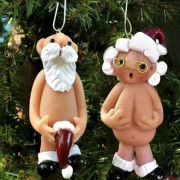 2 Resin Jultomte Prydnad Naken Jultomte Naughty Funny Chr