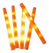 Orange LED Skumstavar - Glitter Ljusstavar Festtillbehör för Barn Ljusstavar, Karneval, Födelsedag, Bröllop