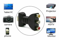 HDMI Hane till 3 RCA Hona Komposit AV Ljud Video Adapter 4k Konverterare Kompatibel med TV Video