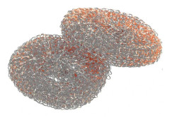 A set of 2 copper sponges steel wool for cleaning the kitchen