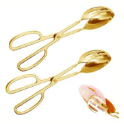 ING 2 stycken - 25,3 cm - Matpincett - Köttpincett - Serveringspincett (guld)
