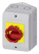 Siemens 3LD2064-1TC53. AC ingångsfrekvens: 50/60 Hz, Nominell strömutgång: 16 A, Omkopplingskapacitet: 340 A. Produktens färg: Röd, Gul. Bredd: 100 mm