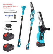 Elektrisk kedjesåg med stång - Batteridriven stångsåg 20 cm - 3 m teleskopskaft - Träd- och grenkapning - Style C