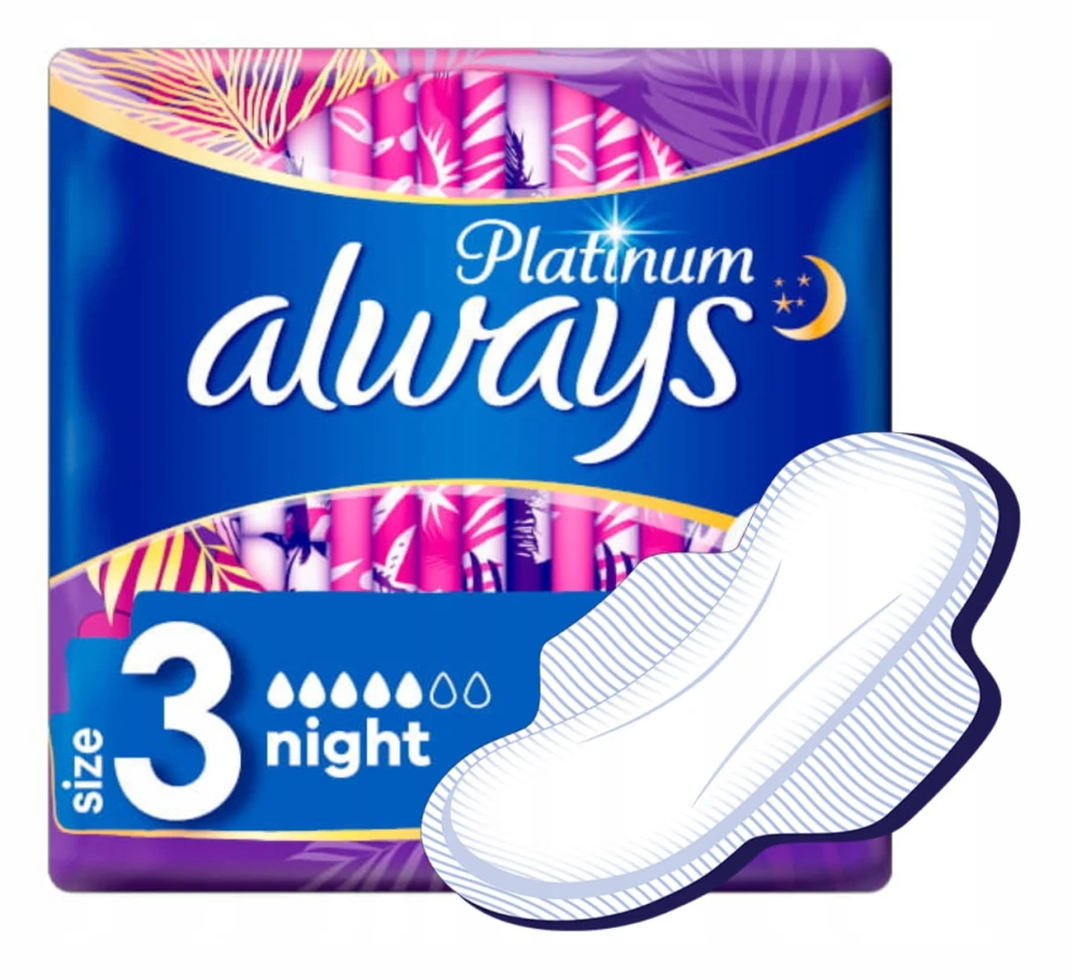 Always Platinum Hygienbindor med Vingar 6-pack Ultra Natt