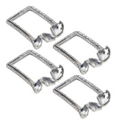 4 st Diamant Pärldekorationer Mode Skoklämmor Legering Smycken Ornament Hantverksmaterial(Carre A diamant )