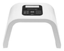 LED ansiktsmask - 7-färgs fotonterapi PDT - Hudföryngring - Kollagenökning - Timer 5–60 min - Plast - Vit