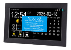 10-tums Smart WiFi Digital Klocka Realtidsväderuppdateringar Temperatur Fuktighet Display med Läkemedelpåminnelse Foto