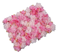 Konstgjorda blomväggpaneler - 6-pack paneler 60x40 cm - Dahlia ros hortensia - UV-beständig silkesplast - Bröllops- & väggdekoration - Rosa