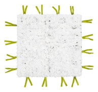 Konstgjord rosblomvägg - Väggpanel 1x1 m - Silkesblommor - Fyrkantig dekorpanel - 4 cm tjock - Bröllops- och festbakgrund - Vit