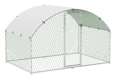 Hönsgård i metall - Utomhus kycklinghägn - 3 x 2 x 2 m - Vattentätt UV-skyddstak - För trädgård och gård