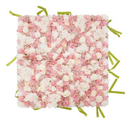 Blomvägg med blommor - Konstgjord väggpanel 100x100 cm - Rosor Dahlia Hortensia - Silkesblommor - Bröllop Fotobakgrund - Flerfärgad