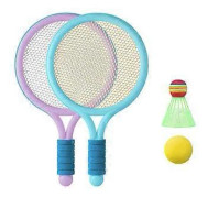 Badmintonracketset för barn, lätta tennis-badmintonleksaker för barn, tennisracketar med bollar för familjespel Lila Blå Purple Blue