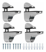 Glass Shelf Bracket, Adjustable Polished Zinc Alloy Bathroom Glass Shelf for Glass and Wood Floors Up To 3-20 mm Thickness Max