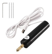 Mini Handhållen Hartsborr USB-borr för Smyckestillverkning Elektrisk Vise Kit med 3 Borr (Svart)