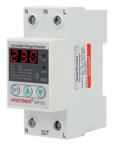 230V Över- och underspänningsskydd Justerbart Återställningsskyddsrelä Voltmeter SVP91263A