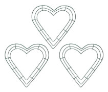 3-pack hjärtformade metallkransar, 30 cm, hjärtformad trådkransram för hem, bröllop, alla hjärtans dag, DIY