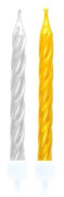 Amscan 551760, Silver, Gul, 10 styck, Candles, 63 mm