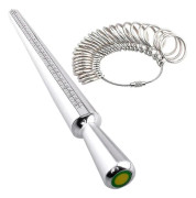 Ringstorleksmätare, 4 storlekar Ringmätsticka Metall Dorn & Fingerstorleksmätare Set - XC