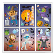 Halloween 9 ark fönsterdekaler festdekorationer, dubbelsidig