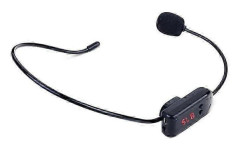 Svart Bärbart FM Trådlöst Mikrofon Headset Radio Megafon För Reseledare Undervisning Möten Föreläsningar Tillbehör