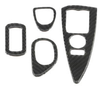 4 Pieces Door Window Lift Switch Panel Cover Trim Carbon Fiber Style Replacement for Corvette C6 2005-2013