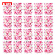 Konstgjorda silkesblommor - Blomväggspaneler 20-pack - 40x60 cm - Väggdekoration bröllop & fest - Utomhusbruk - Rosa
