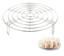 Round Steaming Rack Cooling Rack Stainless Steel Pot Rack 15.5x7.5cm Cooking Rack Steaming Rack for Air Fryer Pressure Cooker Silver