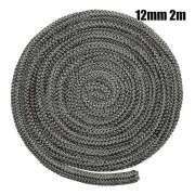 6/8/10/12mm Black Stove Fire Seal Rope Fiberglass Rope Sealing Strip 2m Length Wood Burning Stove High Temperature Stove Seal Rope