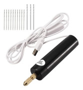 0,7-1,2 mm Mini Resin Drill USB Drill for Jewelry Making Vise Kit with 13 Drills (Black)