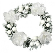 Candle cuff for pillar candles with Christmas roses and berries from Swerox