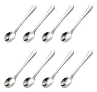 8 st små skedar i rostfritt stål - 7,5 cm x 1,6 cm minikryddskedar - söta små skedar för kryddburkar, salt, socker, honung och kryddor