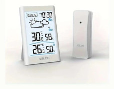 Trådlös termometer och hygrometer med väderstation och datumvisning för inom- och utomhusbruk