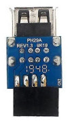 4-pack 9-stifts moderkort till USB 2.0-kontakt svart moderkort till 2 portar USB 2.0 A hona intern