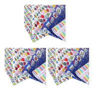 Presentpapper Ark 18-pack, 50x70 cm Bestruket Papper med Glansig Yta för Födelsedag, Jul, Presenter och Hantverk