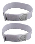 2-pack skjortärmband skjorthållare bälte icke-justerbar unisex skjorthållare plus för kvinnor män (vit)