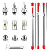Nozzle, Needle and Nozzle for AB130 Airbrush, 0.2mm, 0.3mm, 0.5mm. Airbrush Spare Parts.