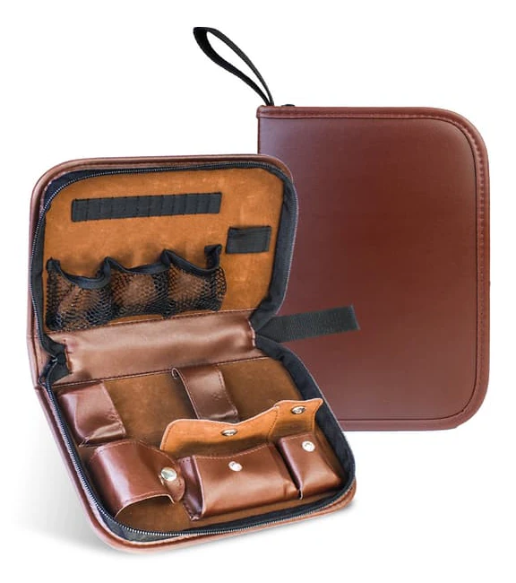 Golf Accessory Bag Large Capacity Multi-Pocket Organizer Portable PU Leather