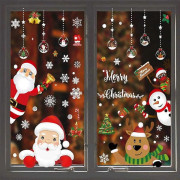 Reindeer & Santa Claus Window Decals – Removable Christmas Decor