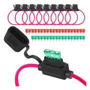 12V Fuse Holder, Gauge with ATO/ATC Blade Fuse 30 A 40 for Car Marine Automotive - 10 Pcs