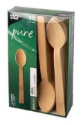 Bestick Sked PURE bambu 17cm 50/fp Självtorkning Trä