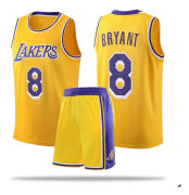 #8 Kobe Bryant Basketball Jersey Set Lakers Uniform for Kids Adults - Yellow 28(150-155CM) 28(150-155CM)