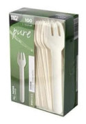 Cutlery Fork PURE Paper 15.5cm 100/pack Vit papper
